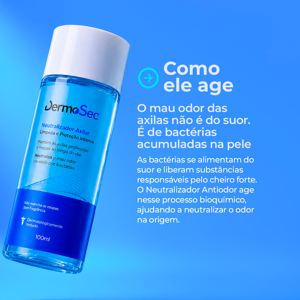 Neutralizador Antiodor Axilar 100 ml - Neutraliza o Mau Odor causado por Bactérias