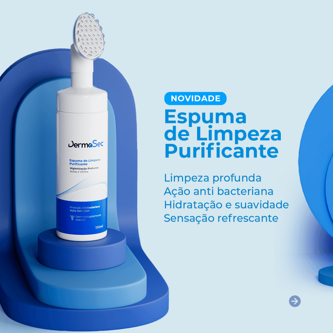 Espuma de Limpeza Antibacteriana para as Axilas