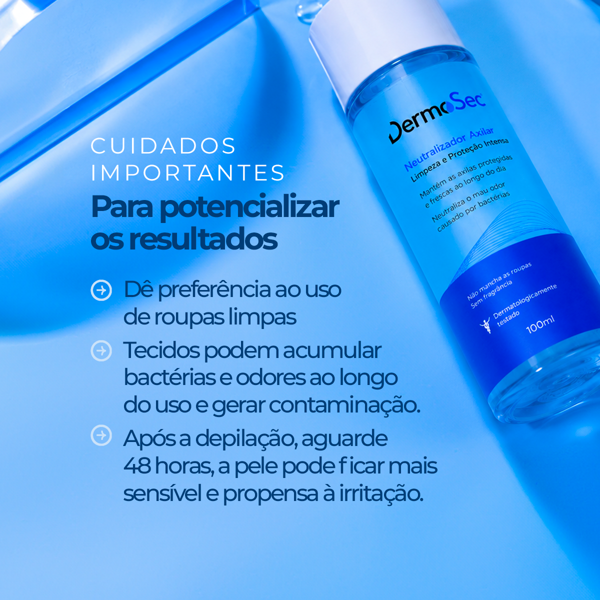 Neutralizador Antiodor Axilar 100 ml - Neutraliza o Mau Odor causado por Bactérias