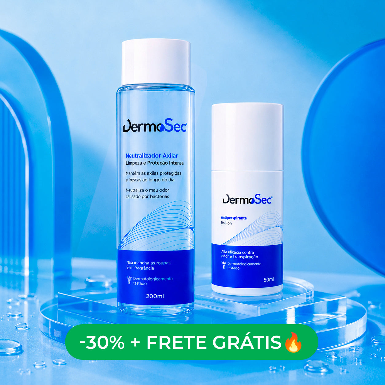 Kit Axilas Secas & Sem Mau cheiro - Contra Suor Excessivo e Mau Odor 200ml