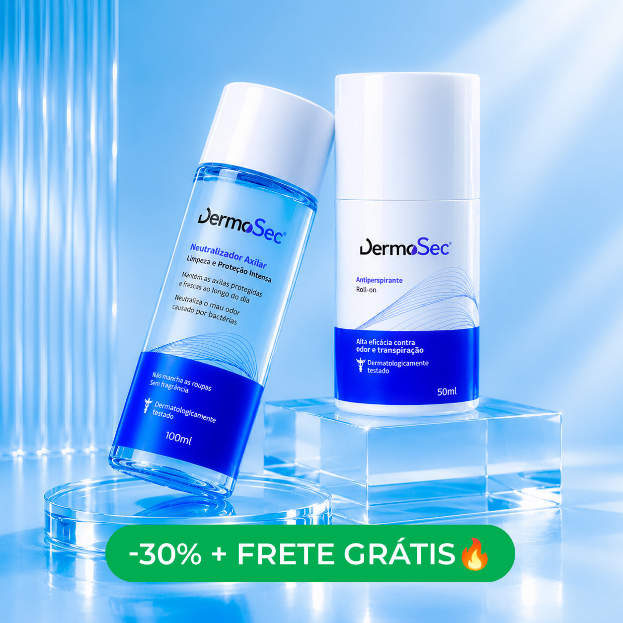Kit Axilas Secas & Sem Mau cheiro - Contra Suor Excessivo e Mau Odor 100ml
