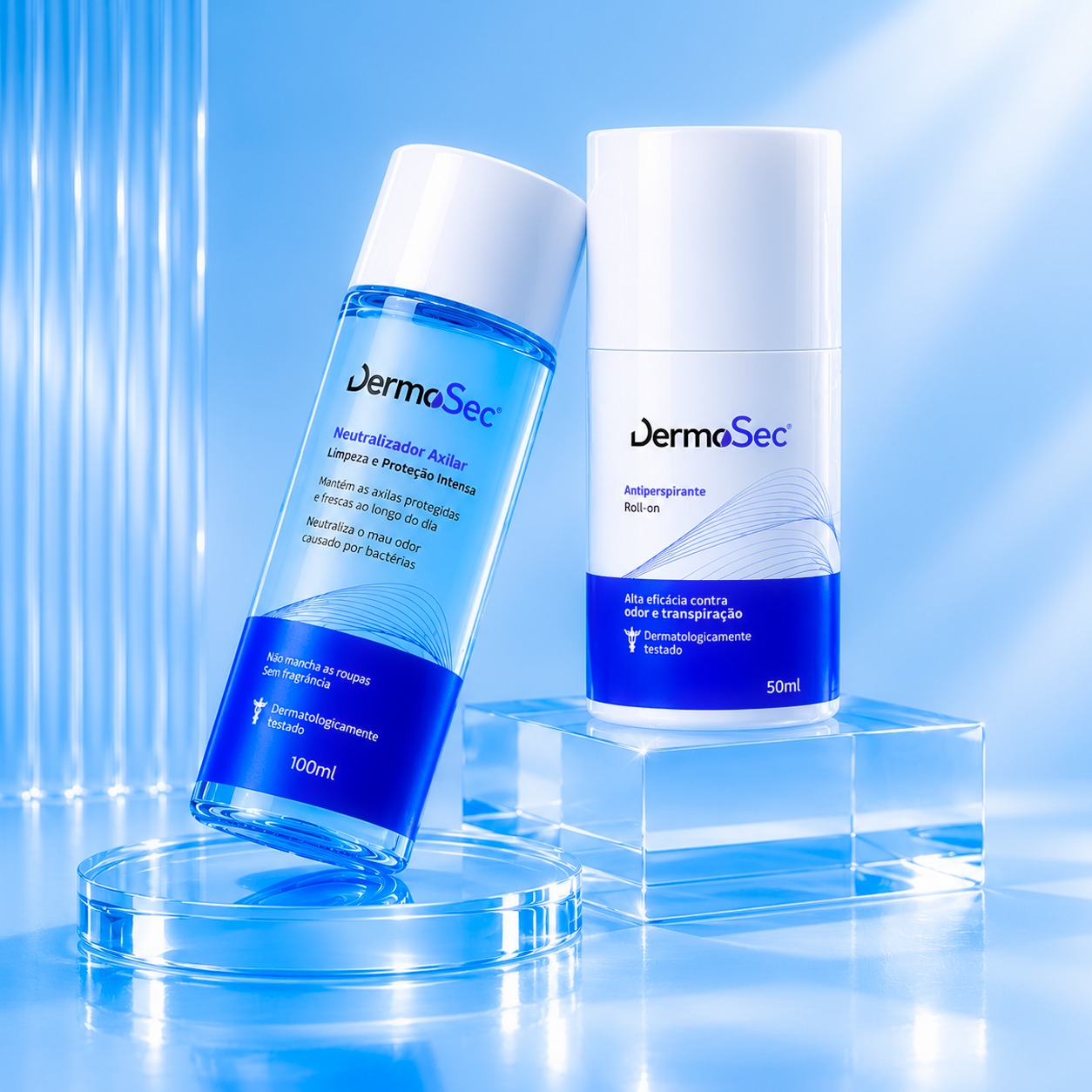Kit Axilas Secas e Sem Odor - Neutralizador Antiodor + Antitranspirante de Alta Performance