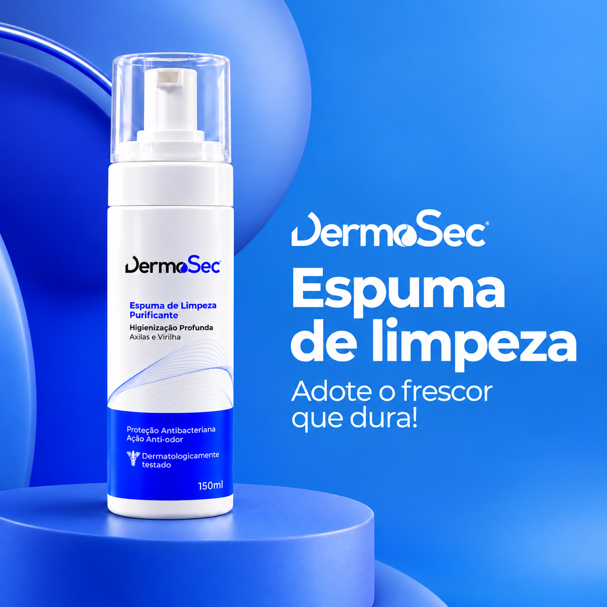 Espuma de Limpeza Axilar Antibacteriana - Limpa Profundamente e Combate Bactérias Causadoras do Odor