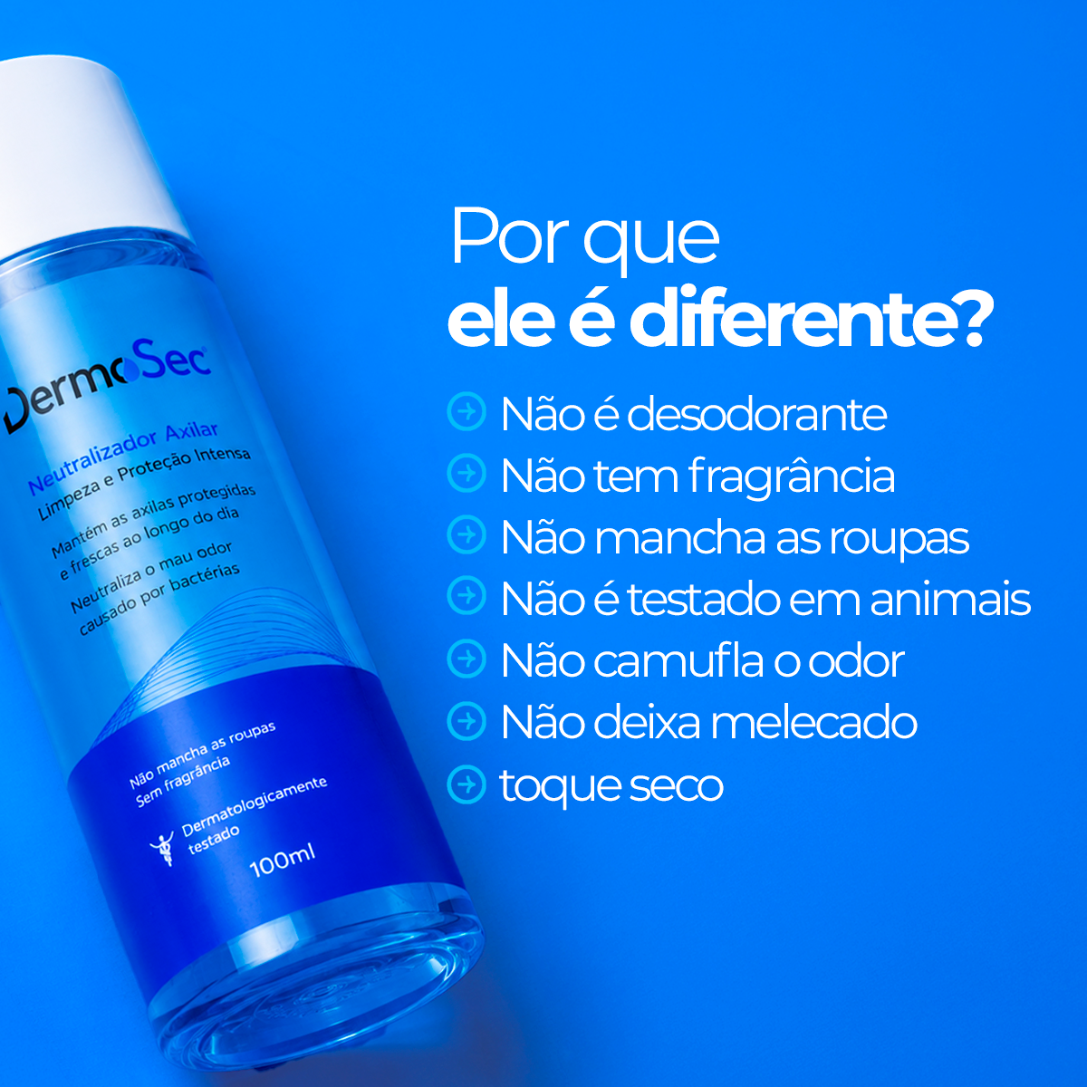 Neutralizador Antiodor Axilar 100 ml - Neutraliza o Mau Odor causado por Bactérias