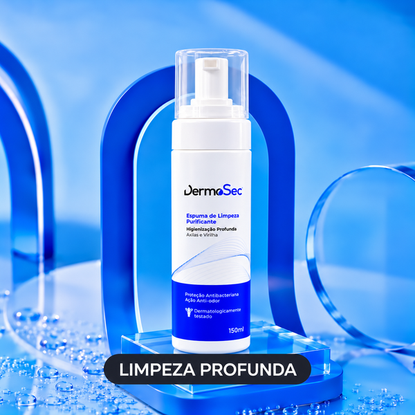 Espuma de Limpeza Axilar Antibacteriana - Limpa Profundamente e Combate Bactérias Causadoras do Odor