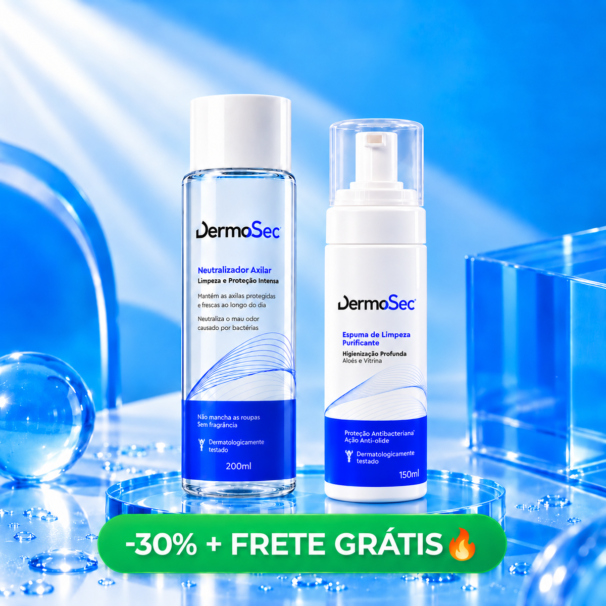 Kit Antibacteriano Axilar - Contra o Mau Odor Causado Por Bactérias 200ml