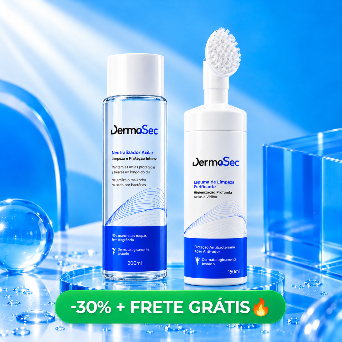 Kit Antibacteriano Axilar - Contra o Mau Odor Causado Por Bactérias 200ml