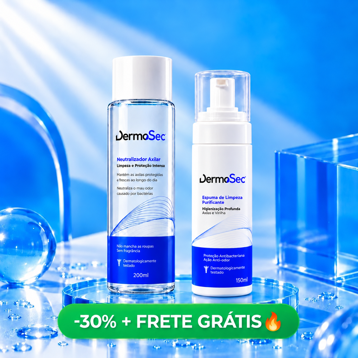 Kit Antibacteriano Axilar - Contra o Mau Odor Causado Por Bactérias 200ml